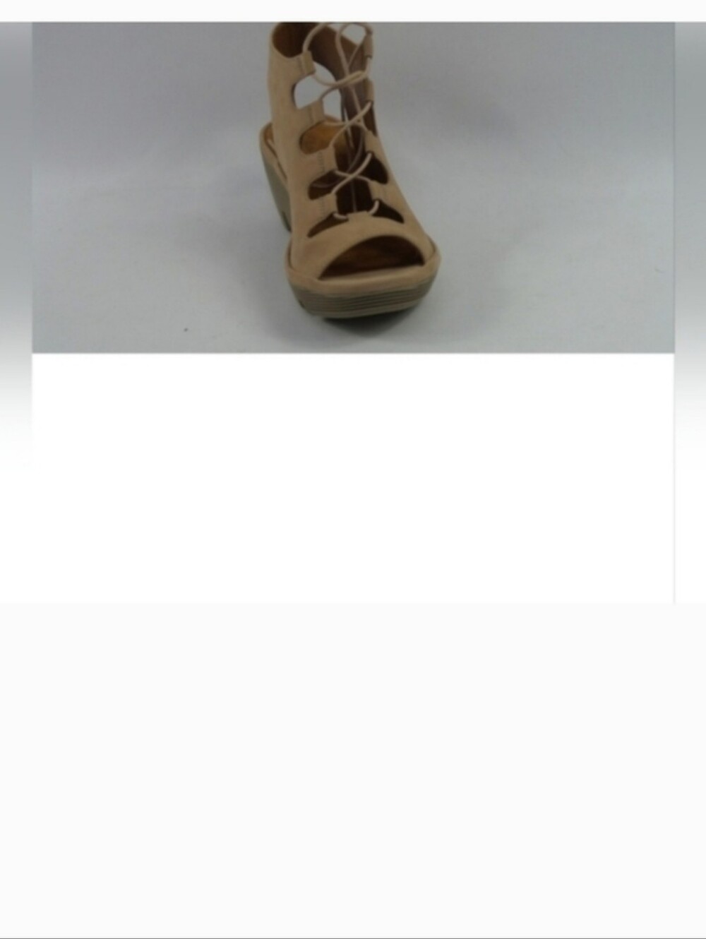 Clarks Beige Lace-Up Wedge Sandal - Picture 10 of 12